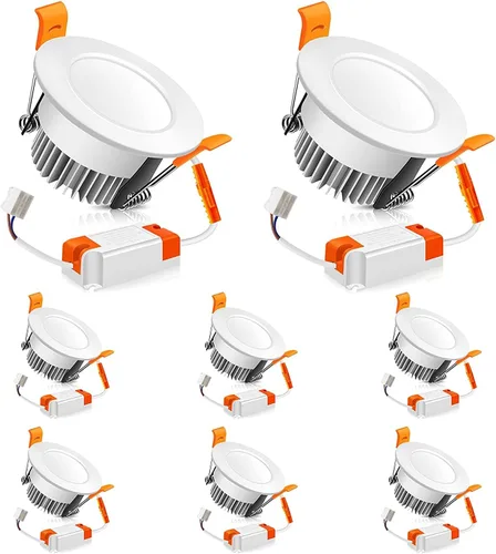 Miniatura 14 de LEDLightsWorld Iluminación empotrable LED de 2 pulgadas, regulable, downlight, 3 W (equivalente a 35 W), luz blanca cálida de 3000 K, luz LED Negro
