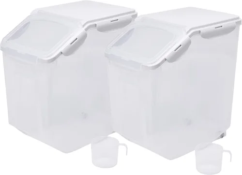 Miniatura 13 de HANAMYA Contenedor de almacenamiento de arroz de 10 litros / 20 libras con taza medidora, sin BPA, para arroz Grano Alimento para mascotas