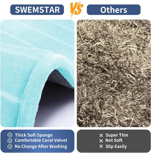 Miniatura 5 de SWEMSTAR Alfombra de baño de espuma viscoelástica con alfombra de inodoro, tapete de baño absorbente de agua para suelo de baño, antideslizante