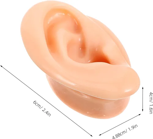 Miniatura 6 de 2 modelos de orejas de silicona suave para la práctica de piercing, orejas falsas flexibles realistas para exhibición de joyas y enseñanza