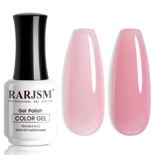 Miniatura 13 de RARJSM Esmalte de Uñas en Gel Nude Transparente Rosa Saludable Claro Esmalte de Uñas en Gel Nude Transparente Rosa Intenso Gelatinoso Barniz de Uñas