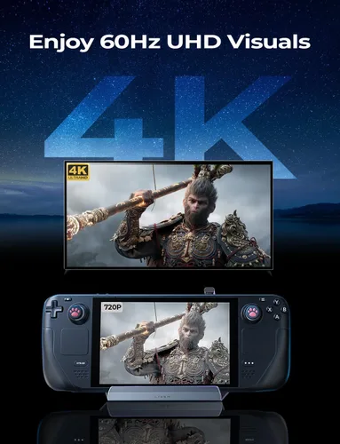 Miniatura 5 de LISEN Estación de acoplamiento 10 en 1 para Steam Deck OLED y ROG Ally X y Legion Go, ventilador de enfriamiento dual 5 puertos USB y 4K @60Hz