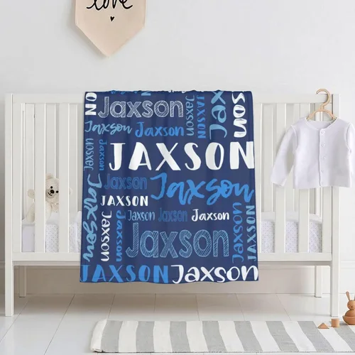 Miniatura 2 de Mantas de bebé personalizadas para niñas y niños con nombre, mantas de bebé personalizadas con nombre, mantas personalizadas para niños, artículos