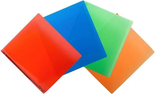 Miniatura 3 de JAM PAPER - Carpetas de plástico de 0.75 pulgadas - Carpetas de 3 anillas surtidas (rojo, azul, verde y naranja) - Paquete de 4 Surtido