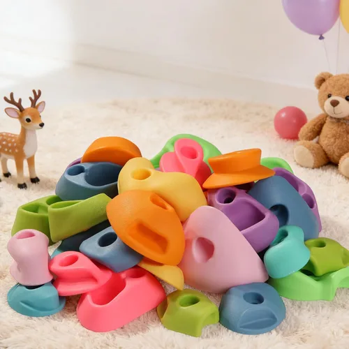 Miniatura 4 de Juego de 45 soportes para escalada en roca para niños, agarres de pared para escalada en roca, juego de pared para interiores y exteriores, juego