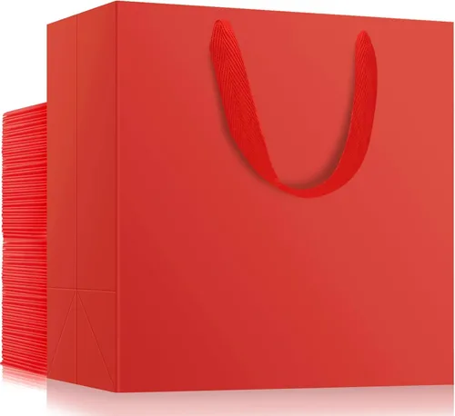 Miniatura 23 de EUSOAR Bolsas de Regalo Grandes Azul Marino, Paquete de 25 - Bolsas de Papel de Compras de 12.5"x4.5"x11" con Asas para Negocios, Manualidades