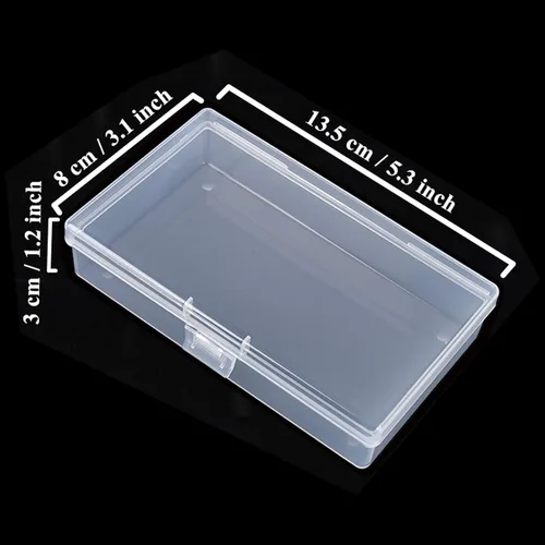 Miniatura 2 de Goodma 8 contenedores rectangulares vacíos de plástico transparente con tapas con bisagras para objetos pequeños y otros proyectos de manualidades