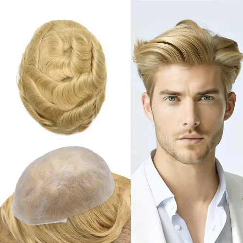 Miniatura 74 de Hombres Toupee Hair Thin Skin Men Human Hair Piece Men Toupee Cabello humano V-loop de aspecto natural Toupee Hombres Hairpiece Men Hair System