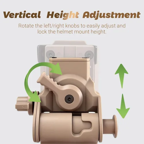 Miniatura 7 de Helmet Mount Night Vision Goggles Nylon NVG Tactical Helmet Mount Adjustable Full Nylon Tactical Helmet Mount for L4G24 Nvg Mount Marrón