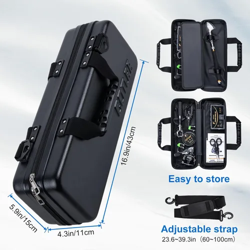 Miniatura 7 de Goture Fishing Rod and Reel Combos-Telescopic Fishing Pole Spinning Reel Lures Set with PC Hard Shell Suitcase, Telescopic Rod Reel Combo Kit for D