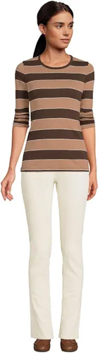 Miniatura 4 de Lands' End - Camiseta de algodón de manga larga y cuello redondo para mujer