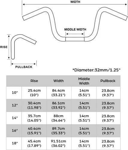 Miniatura 3 de TCT-MT - Manillar de 12 pulgadas de altura y 1 1/4 pulgadas para Harley FLST, FXST, Sportster XL, incluyendo modelos de acelerador por cable