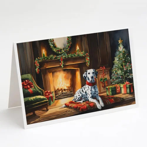 Miniatura 30 de Caroline's Treasures DAC2753GCA7P Paquete de 8 tarjetas de felicitación navideña acogedora de Husky siberiano Tarjetas en blanco con sobres