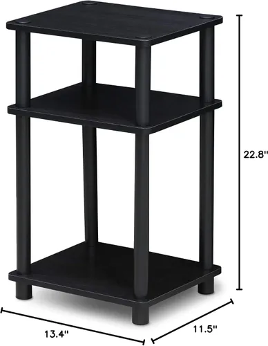Miniatura 8 de Furinno Turn-N-Tube Accent - Estante decorativo, color espresso/negro y solo mesa auxiliar de 3 niveles, 1 paquete, americano/negro