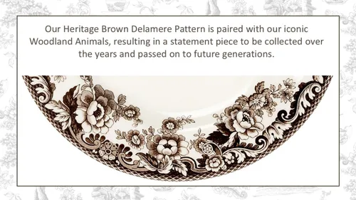 Miniatura 4 de Plato de cena Spode Woodland Red Grouse - 10.5" de loza fina, borde con flores británicas, diseño rústico de animales de caza fabricado