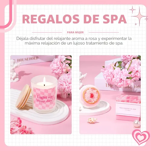 Miniatura 7 de Cestas de regalo para mujeres, 9 piezas de regalos de cumpleaños para niñas adolescentes, mejor caja de ideas de Navidad con estética de lazo Rosa