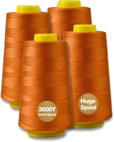Miniatura 21 de Hilo de serger jaspeado, hilo multiusos para costura, poliéster, 4 conos de 3000 yardas cada carrete para máquina de coser 4 Arco iris