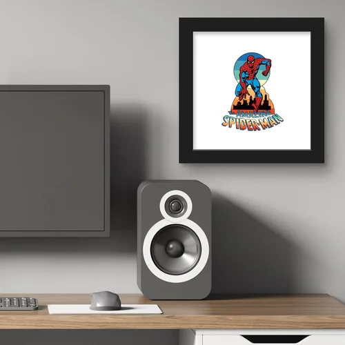Miniatura 6 de Trends International Gallery Pops Marvel Spider-Man - Arte de pared retro con foco corriendo la ciudad, 12 x 12 pulgadas, arte de pared de Gallery