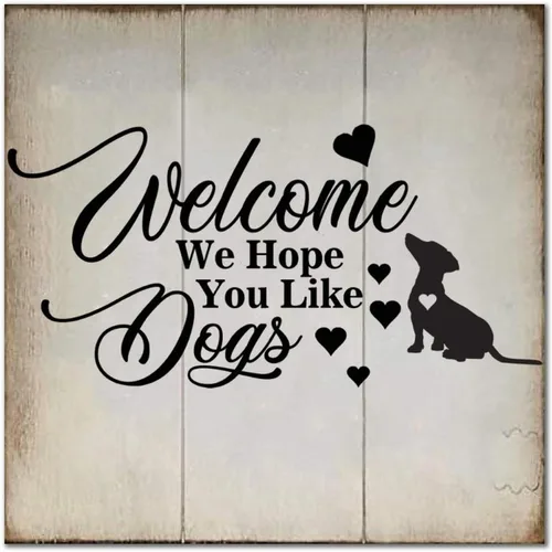 Miniatura 11 de Welcome We Hope You Like American Bully Dog - Letrero de madera clásico para pared, decoración de madera para el hogar, casa de campo, placa