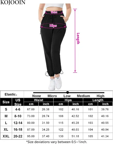Miniatura 5 de KOJOOIN Womens Hiking Pants with Zipper Pockets, Lightweight Quick Dry Sunscreen Women Cargo Pants Shorts