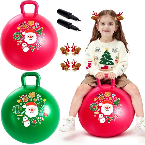 Miniatura 10 de ZOOJOY Hopper Ball, juguetes de salto para niños, pelota inflable de 18 pulgadas con asa para niños y niñas de 3 a 8 años, juguete inflable