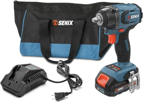 Miniatura 17 de SENIX X2 - Taladro de martillo inalámbrico de 20 voltios máximos de 1/2 pulgada con motor sin escobillas, kit de herramientas eléctricas incluye