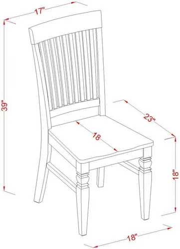 Miniatura 6 de East West Furniture OXWE3-LWH-W - Juego de cocina de 3 piezas para espacios pequeños que contiene una mesa cuadrada y 2 sillas de comedor, 36 x 36