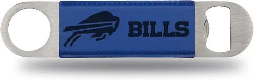 Miniatura 18 de Rico Industries NFL - Hoja de barra grabada con láser de piel sintética, gran accesorio para bebidas para el día del juego