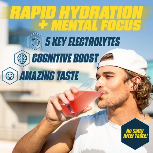 Miniatura 3 de G Fuel Electrolitos en polvo para hidratación y concentración instantáneas Paquete variado de electrolitos sin azúcar de limón, naranja