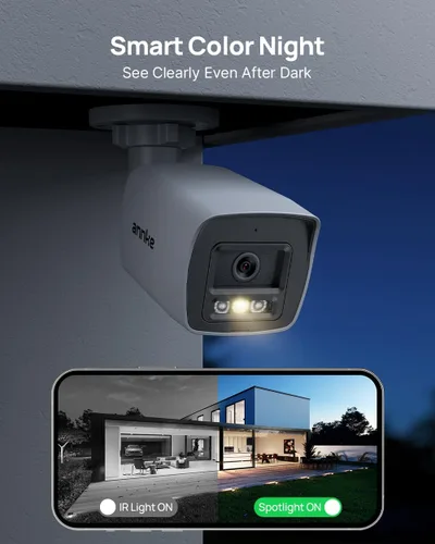 Miniatura 2 de ANNKE Cámara PoE de seguridad 4K 8MP, cámara IP de vigilancia AI para exteriores con micrófono/audio, detección de vehículos y humanos AI, luz dual