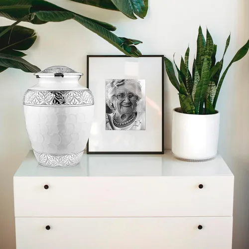 Miniatura 7 de Trupoint Memorials Urna de cremación para cenizas para mujeres y mujeres, urnas para cenizas humanas macho, urna funeraria grabada de madreperla