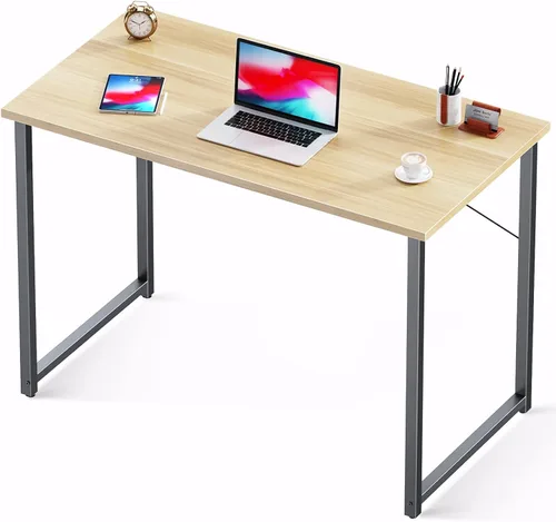 Miniatura 17 de Coleshome Escritorio para computadora de 48 pulgadas, escritorio moderno de estilo simple para oficina en casa, escritorio de estudio para Roble gris
