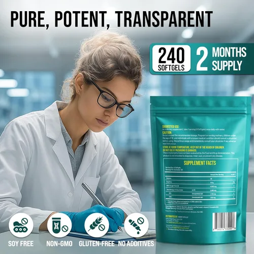 Miniatura 7 de Aceite de pescado Omega 3 4800 mg - EPA 1728 mg DHA 1152 mg de anchoas capturadas en la naturaleza - Mini cápsulas blandas sin eructos