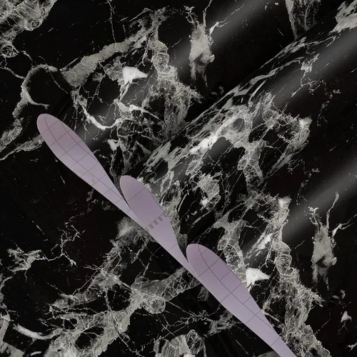 BAYYA Papel tapiz de mármol blanco y negro, papel de contacto de granito oscuro, brillante, grueso, 16 x 118 pulgadas, película decorativa de vinilo