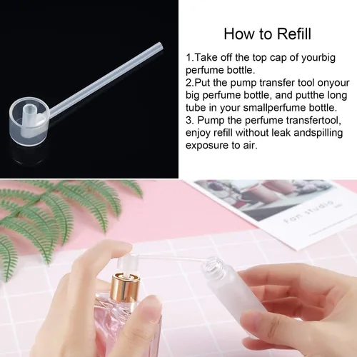 Miniatura 6 de Honoson 12 paquetes de bomba dispensadora de perfume, bomba de recarga de perfume, dispensador cosmético, herramienta de transferencia para viaje