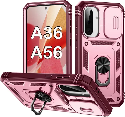 Miniatura 20 de PASNEW Funda para Samsung Galaxy A54, Soporte Metálico y Cubierta Deslizante para Cámara, Militar Multicapa Resistente de Cuerpo Completo a Prueba