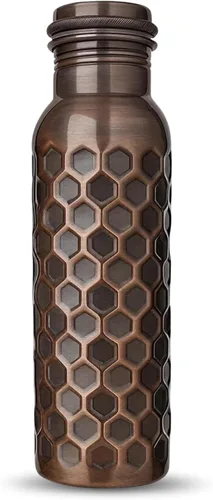 Metallix Copper Water Bottle 1 Ltr | Copper Bottle for Men & Women | 100% Pure Copper | BPA Free & Leak Proof | Easy to Carry | Suitable for Yoga,