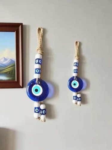 Amuleto de cristal azul de nazar de mal de ojo de buena suerte, adorno colgante hecho a mano para el hogar, oficina, decoración del automóvil,