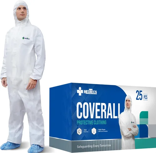 Miniatura 7 de Medtecs Trajes de materiales peligrosos - 6 opciones de tamaños - Traje de overol desechable, overol de protección médica Trajes de materiales Sin