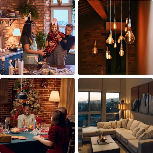 Miniatura 6 de Paquete de 6 bombillas LED E26 regulables equivalentes a 25-40 vatios, T32 T12 2200 K, bombillas Edison de baja potencia de 4 W para dormitorio