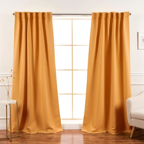 Miniatura 28 de Best Home Fashion Paneles de Cortinas Opacas Premium - Tratamiento de Ventana con Aislamiento Térmico Sólido Cortinas Opacas para Dormitorio