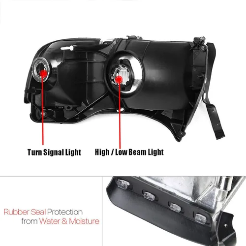 Miniatura 6 de 2 faros delanteros cromados para Dodge Ram 1500 1994 1995 1996 1997 1998 1999 2000 2001 faros delanteros 94-02 Ram 2500 3500 (modelos no deportivos)