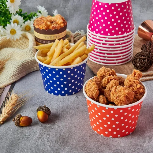 Miniatura 5 de LITOPAK Paquete de 150 tazas de helado de 8 onzas, vasos desechables de postre para alimentos fríos o calientes, cuencos de postre de papel