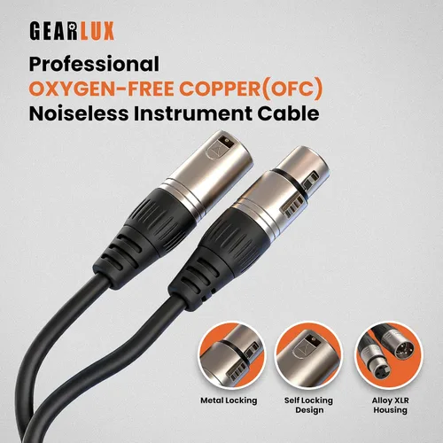Miniatura 2 de Gearlux – Cable de micrófono XLR, completamente balanceado, macho a hembra, 25 pies - Paquete de 3