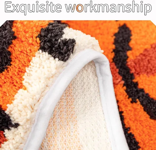 Miniatura 7 de Tapete de baño de tigre para baño, diseño de dibujos animados de tigre naranja, antideslizante, absorbente y pequeño, decoración de baño, alfombra