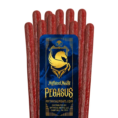 Miniatura 10 de Mythical Meats Sabor original (Phoenix) Paquete de 12 palitos de refrigerio - Pavo de pimiento dulce con carne de res - Carnes secas y deshidratadas
