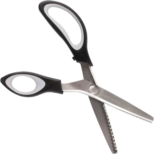 Miniatura 52 de JubileeYarn - Tijeras de entintar de grado profesional, acero inoxidable dentado de 9.5 pulgadas, color morado y naranja, 1 par