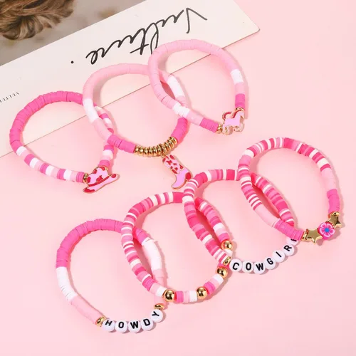Miniatura 303 de Surfer Heishi - Pulseras apilables para mujer, apilables, de vinilo arcoíris, disco de arcilla, pulseras elásticas para la amistad, joyería bohemia