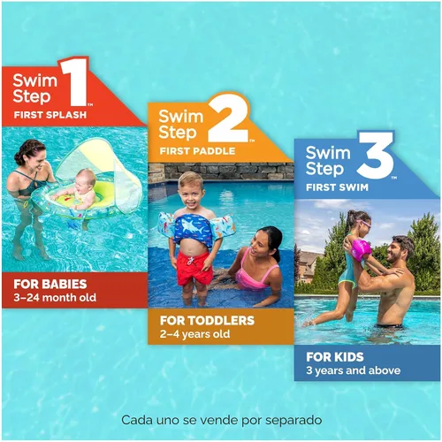 Miniatura 6 de SwimWays Power Swimr - Chaleco de natación para piscina al aire libre para niños, flotador ajustable para entrenamiento de natación, sirena rosa