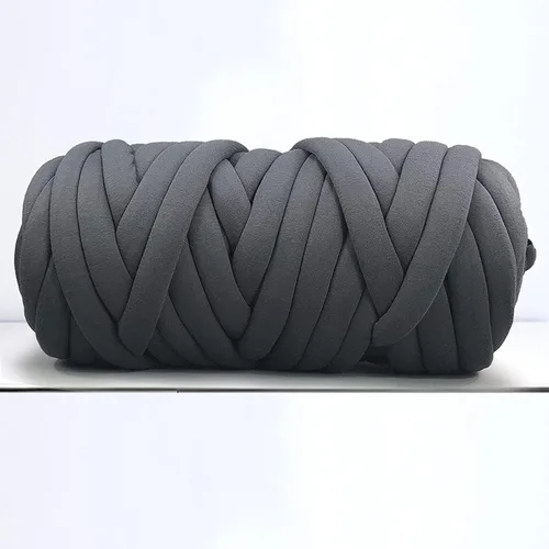 Miniatura 12 de Hilo grueso para tejido de brazo gigante para manta de nudo trenzado, hilo grueso jumbo tuerce tubular Ya rn suave extra grueso Yar n, tejido Gris
